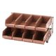遠藤商事 スマートオーガナイザー 2段4列(8ヶ入) ブラウン 62-6523-85 1ケース(8個)（直送品）