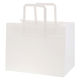 シモジマ 手提げ紙袋　Ｈフラットチャームバッグ　平手 280ー1 白無地 003277535 1袋（50枚入）