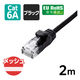 LANケーブル CAT6A 2m 爪折れ防止 高耐久 メッシュ ブラック LD-GPAM/BK20 エレコム 1個（直送品）