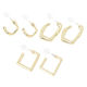 カーブフープ樹脂ポストピアス6点セット ゴールド LAKOLE/ラコレ