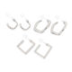 カーブフープ樹脂ポストピアス6点セット シルバー LAKOLE/ラコレ