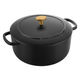 【アウトレット】Ballarini(バッラリーニ) ベラモンテ ラウンド 鋳物ほうろう鍋 22cm ブラック ガス・IH・オーブン ツヴィリング