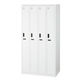 スマイル 更衣室ロッカー OAスチールロッカー 4連4人用 ダイヤル錠（4桁・同番仕様） ホワイト 幅900×奥行515×高さ1790mm 1台（取寄品）