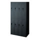 スマイル 更衣室ロッカー OAスチールロッカー 4連2段8人用 ダイヤル錠（4桁・同番仕様） ブラック 幅900×奥行515×高さ1790mm 1台（取寄品）