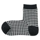 無印良品 レディース 婦人 足なり直角 履き口やわらか ギンガムチェック柄ショート丈靴下 口ゴムなし ２３～２５ｃｍ 黒柄