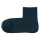 無印良品 レディース 婦人 足なり直角 履き口やわらか 太リブショート丈靴下 ２３～２５ｃｍ ネイビー 良品計画