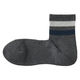 無印良品 メンズ 紳士 足なり直角 パイル編み ショート丈靴下 ライン ２５～２７ｃｍ チャコールグレーボーダー 良品計画