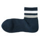 無印良品 メンズ 紳士 足なり直角 パイル編み ショート丈靴下 ライン ２５～２７ｃｍ ネイビーボーダー 良品計画
