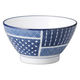 アースモス 古青藍藍格子 飯碗 tri-316464817 1セット(5個入)（直送品）