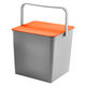 【収納バケツ】 ユメミグサ フタ付き 角型収納バケツ グレー/オレンジ(灰橙)12L PD-74 1個
