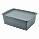 【収納バケツ】 ユメミグサ フタ付き 収納ボックス グレー(灰)S PD-74-1H 1個