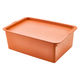 【収納バケツ】 ユメミグサ フタ付き 収納ボックス オレンジ(橙)S PD-74-1D 1個