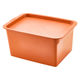 【収納バケツ】 ユメミグサ フタ付き 収納ボックス オレンジ(橙)M PD-74-2D 1個