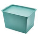 【収納バケツ】 ユメミグサ フタ付き 収納ボックス グリーン(緑)L PD-74-3M 1個