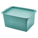 【収納バケツ】 ユメミグサ フタ付き 収納ボックス グリーン(緑)M PD-74-2M 1個