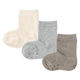 無印良品 ベビー 足なり直角 靴下（３足組） １１～１５ｃｍ 生成・グレー・モカ 良品計画
