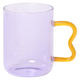 うねうねハンドルガラスマグカップ パープル LAKOLE/ラコレ