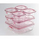 耐熱ガラス 保存容器 ピンク システムセット 7点  パック&レンジ PSC-PRN-P7 iwaki（イワキ）
