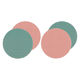 ダルトン コースター S/2 COASTER ROUND 2枚入 グリーン×ピンク 478020 1個（直送品）