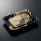 中央化学 寿司容器 HS澄板18-14 金継BK-BK 身 00650782 1ケース(800個(50個×16))（直送品）