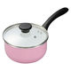 セラミック加工片手鍋 18cm ピンク ガス火専用 京セラ