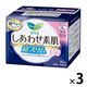 【生理用品】 ナプキン 特に多い夜用 羽つき 35cm ロリエエフ しあわせ素肌 超スリム 1セット（10枚入×3個） 花王