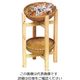 萬洋 木製 かご付飾り台(中)15ー707M 61-8010-26 1個（直送品）