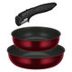 サーモス 取っ手のとれるフライパン3点セット IH対応 ディープレッド KSD-3A DR 1個（わけあり品）
