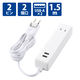 延長コード 電源タップ コンセント×2 USB-A×2 1.5m ほこり防止 白 MOT-U09-2215WH エレコム 1個