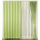 ユニベール 厚地+レースカーテンセット ショット 幅1000×高さ1200mm グリーン 4548654744100 1セット（4枚入）（直送品）