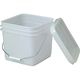 コクゴ トスロン角型容器(フタ付)10L 白 24-7370-00 1セット(5個)（直送品）