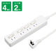 延長コード  電源タップ AC×4個口  スイッチ付  2m ホワイト H8S442WH YAZAWA 1個