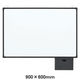 プラス　壁掛けホワイトボード　ブラックフレーム　ボックス付　900×600mm　WBK-0906SJB-BK　1枚（わけあり品）