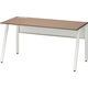 オカムラ VILLAGE VD-Aデスク 平机 幅1400×幅700×高さ720mm 天板ミディアムウォールナット/脚ホワイト 1台（取寄品）