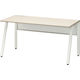 オカムラ VILLAGE VD-Aデスク 平机 幅1400×幅700×高さ720mm 天板ライトオーク/脚ホワイト 1台（取寄品）