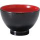 福井クラフト 4.0 乱筋木目汁椀 黒内朱 A 1セット（5入）（直送品）