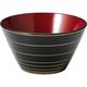 福井クラフト クイーン鉢 黒金ライン 内朱 A 1セット（2入）（直送品）