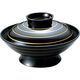 福井クラフト 御殿型煮物椀 黒金ライン TA 1セット（2入）（直送品）