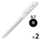 ぺんてる Calme（カルム） 油性ボールペン 0.7mm グレイッシュホワイト軸 黒 2本 BXA107W-A