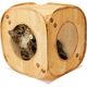 キャットプレイキューブ 木目柄 猫おもちゃ 猫壱