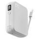 モバイルバッテリー USB Type-Cケーブル内蔵 10000mAh 35W出力 残量表示機能付 ホワイト 1個