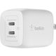 USB充電器 45W（25W+20W） USB Type-C×2ポート 急速充電 折り畳み式プラグ ホワイト 1個 Belkin ベルキン