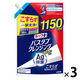 ルックプラス バスタブクレンジング 銀イオンプラス 香りが残らないタイプ 詰め替え 特大 1150ml 1セット（3個） ライオン