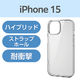 iPhone15 ケース ハイブリッド 衝撃吸収 背面ガラスクリア クリア PM-A23AHVCG1CR エレコム 1個