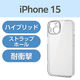 iPhone15 ケース ハイブリッド 衝撃吸収 ストラップホール付 クリア PM-A23AHVCKKCR エレコム 1個