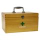 木製救急箱 Lサイズ 救急ボックス 防災グッズ 応急手当 薬箱 天然木（直送品）
