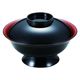 煮物椀 ７寸低型大名丼椀　黒内朱 [2個入] wis-w-16-88　若泉漆器（直送品）