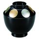 玉子椀 ３．２寸玉子椀　黒金雅日月［Ｓ・Ｈ塗］ [2個入] wis-w-17-70　若泉漆器（直送品）