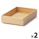 無印良品 重なる竹材整理ボックス 中 約幅17×奥行26×高さ5.5cm 1セット（2個） 良品計画