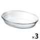 HARIO （ハリオ） 耐熱ガラス製 オーバル皿 1100ml HOV-110-BK 1セット（3個）